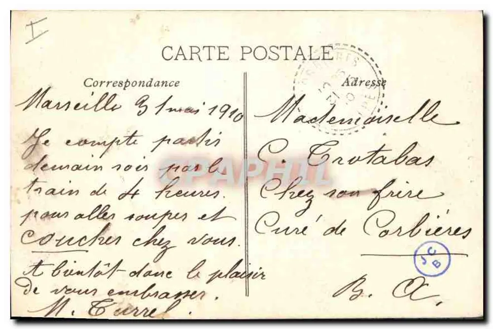 Marseille — Igreja de São Vicente de Paulo — editor Neuvélaise, n° 54 - Verso