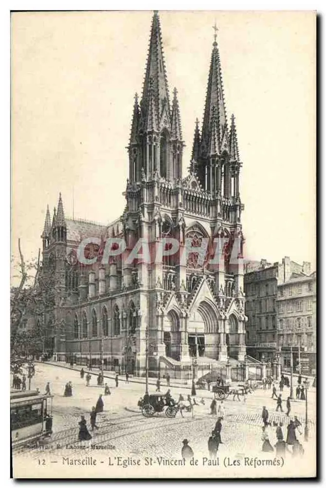 Marseille - Die Kirche Saint-Vincent de Paul (Reformierte) — Verlag: La Cour - Marseille, Nr. 12 - Vorderseite