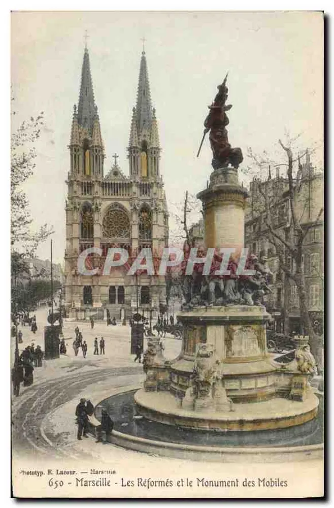 Marseille — Die Reformierte Kirche und das Denkmal der Mobiles — Phototyp. R. Laour - Vorderseite