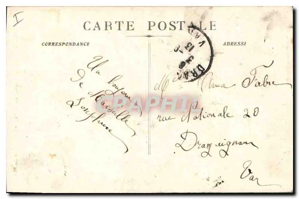 Marseille - Die Kirche Saint-Vincent de Paul und der Kriegerdenkmal — Edition der Nouvelles Galeries, Nr. 20 - Rückseite