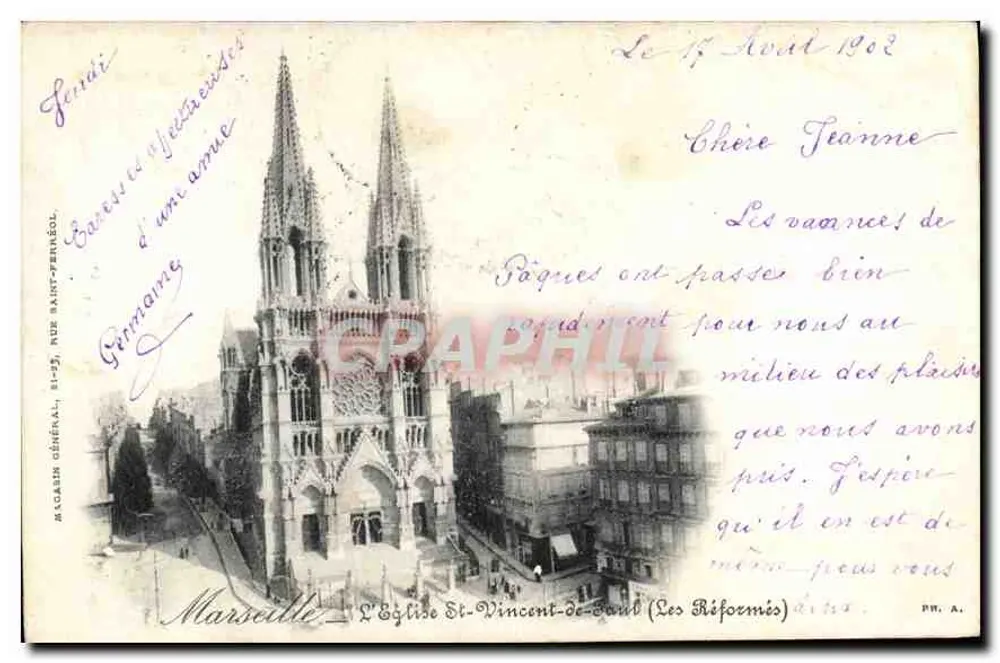 Marseille — Kirche Saint-Vincent-de-Paul (Les Rifoemis) — Generalgeschäft, 11-13 Rue Saint-Pierre - Vorderseite