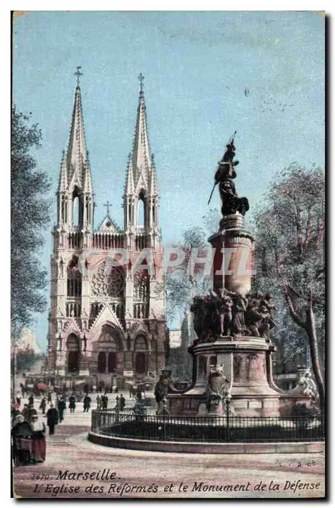 Marseille — Die reformierte Kirche und das Denkmal der Verteidigung — Graphil, n° 3670 - Vorderseite