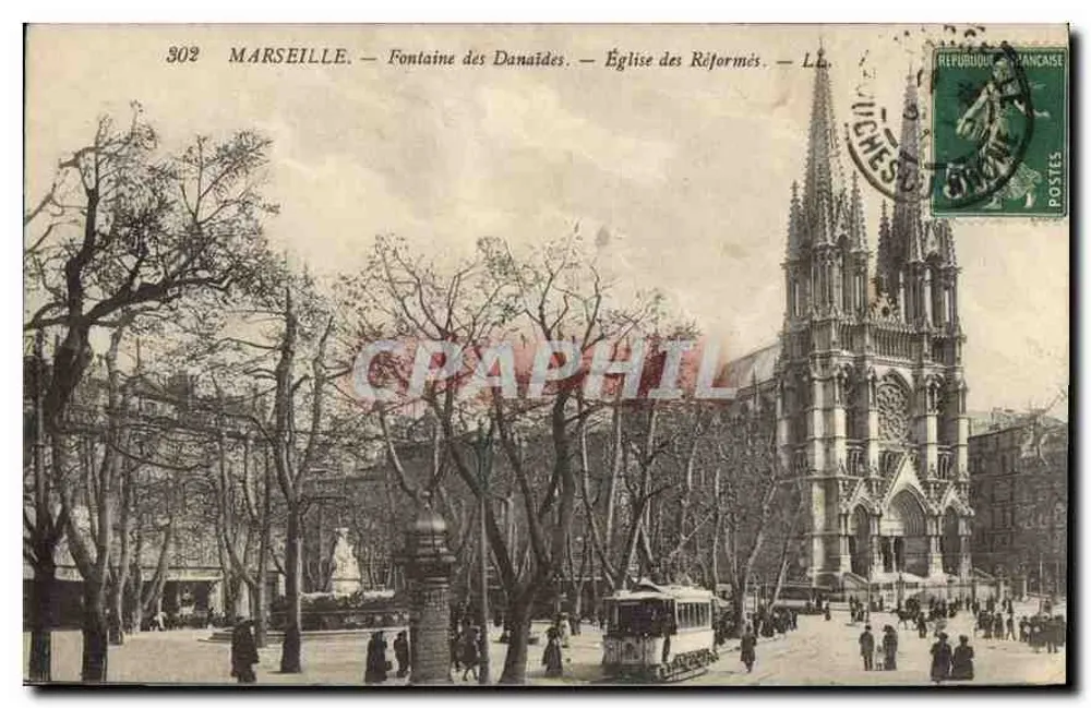 Marseille — Fontaine des Danaïdes — Église des Réformés — LL. — N° 302 - Vorderseite