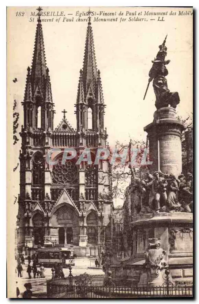 Marseille — Kirche Saint-Vincent de Paul und Denkmal der Toten — LL - Vorderseite
