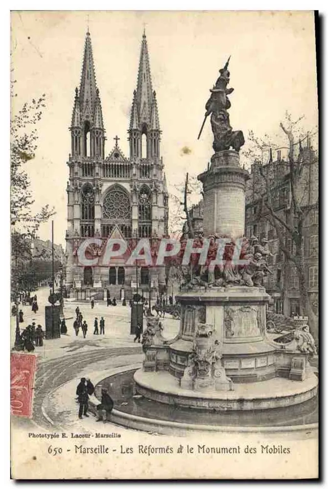 Marseille - Die Réformierten & das Denkmal der Mobiles — Phototypie E. Lacour - n° 650 - Vorderseite