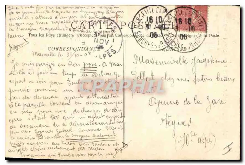 Marseille - Die Réformierten & das Denkmal der Mobiles — Phototypie E. Lacour - n° 650 - Rückseite