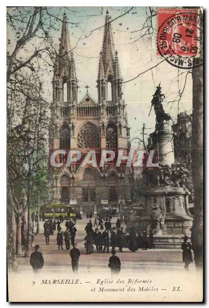 Marseille — Kirche der Reformierten und Denkmal der Mobiles — EL. - Vorderseite