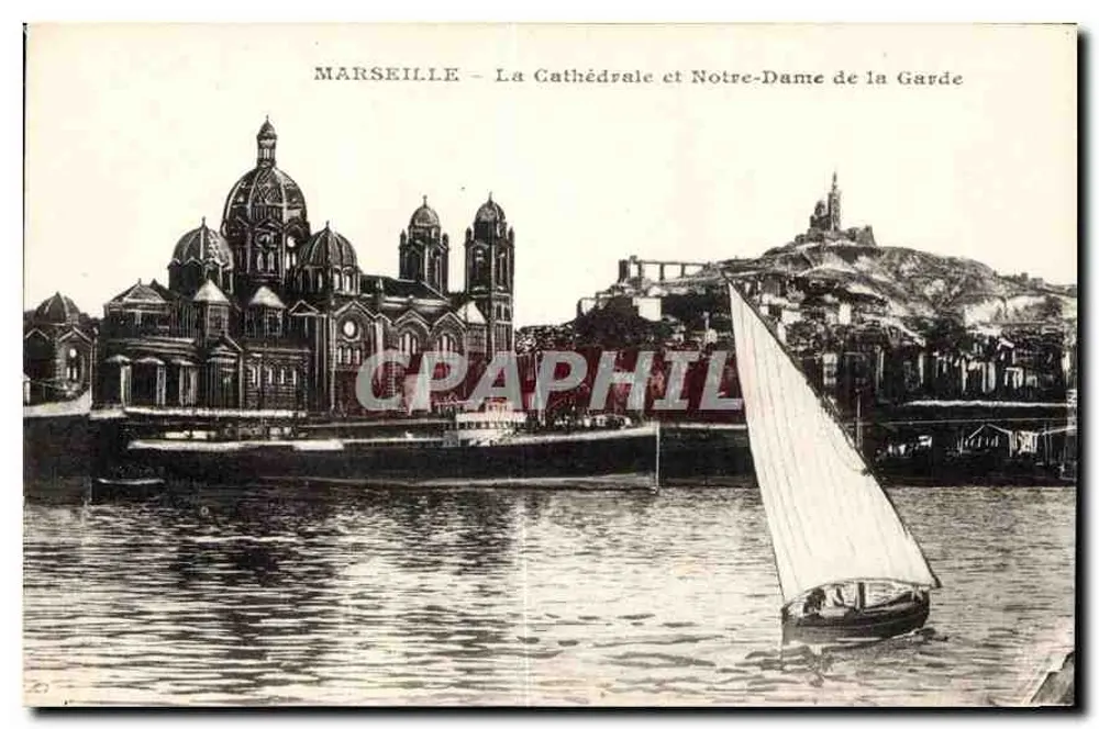 Marseille — Die Kathedrale und Notre-Dame de la Garde - Vorderseite