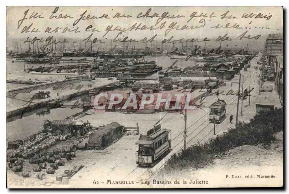 Marseille — Die Joliette-Becken — P. EUAT, Verlag Marseille, Nr. 62 - Vorderseite
