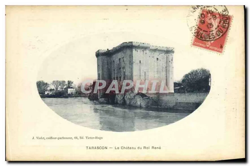 Tarascon — O Castelo do Rei René — J. Violet, barbeiro-fragrâncias, 68, Av. Victor-Hugo - Frente