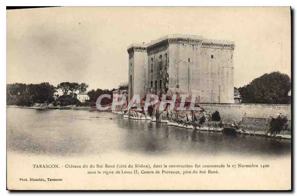 Tarascon - Castelo conhecido como do Rei René (lado do Rio Rhône) — construção iniciada em 27 de novembro de 1400 durante o reinado de Luís II, Conde da Provença, pai do Rei René — Fot. Blanchle, Tarascon - Frente