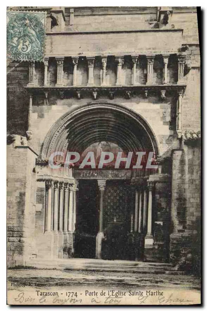 Tarascon - Porta da Igreja Santa-Martha — Fotografia de Z. Laroze, Marselha, n° 1774 - Frente