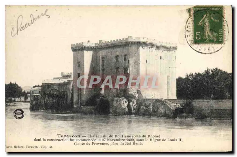 Tarascon — Castelo conhecido como do Rei René (lado do rio Ródano) — Photo-Modern, Tarascon, Rep. int. - Frente
