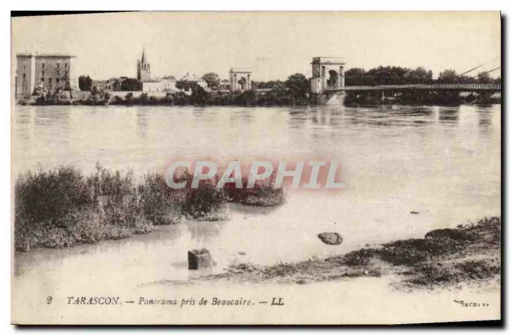Tarascon — Panorama tirado de Beaucaire — LL - Frente