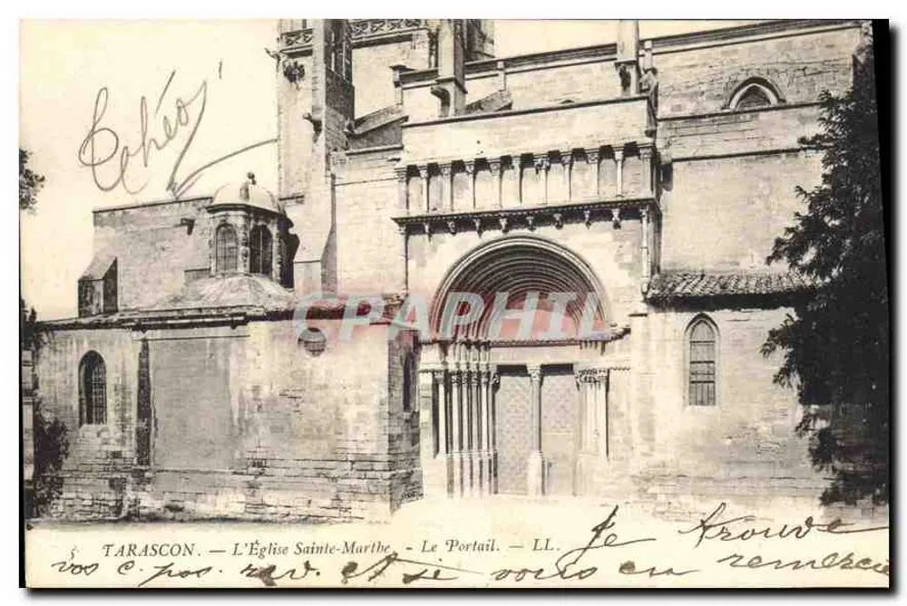 Tarascon — Die Kirche Sainte-Marthe — Der Portal — LL - Vorderseite