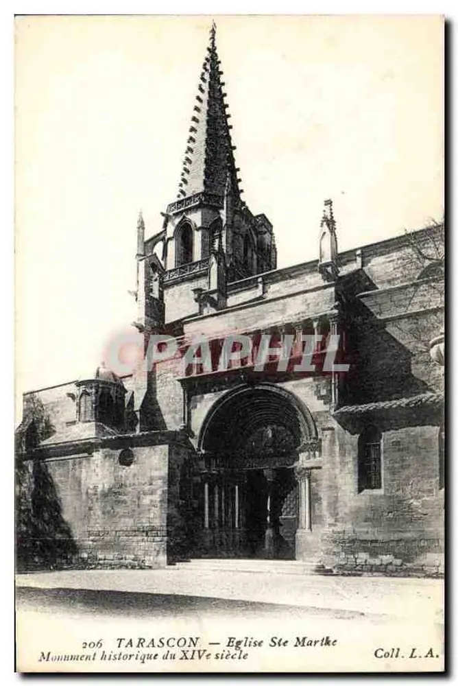 Tarascon — Igreja de Santa Marthe, monumento histórico do XIVe século — Coll. L.A. - Frente