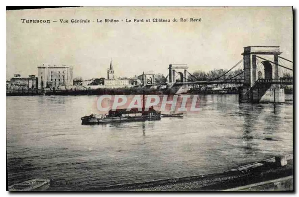 Tarascon — Allgemeiner Blick — Der Rhône — Die Brücke und das Schloss des Königs René — Impr. Madiran, Tarascon - Vorderseite
