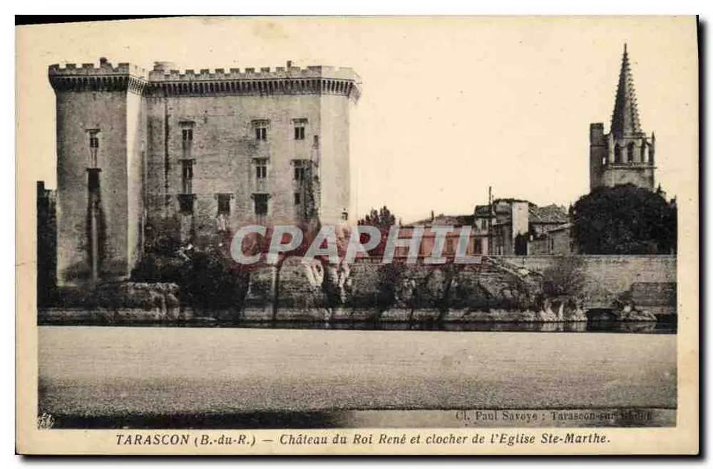 Tarascon (B.-du-R.) — Castello del Re René e campanile della Chiesa di Santa Marthe — GL Paul Savoye - Recto