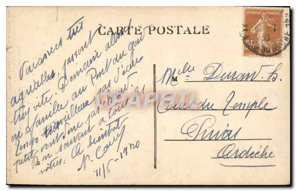 Tarascon — A Porta São João — editor Curnand, n°10 - Verso