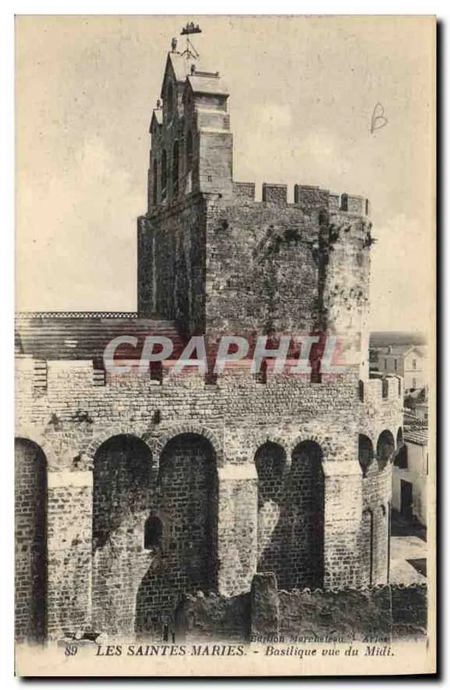 Les Saintes Maries - Basílica vista do sul — Editor: Barrion Merchalegu, Alès, n°89 - Frente