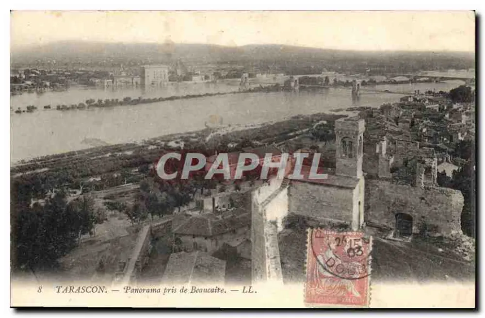 Tarascon — Panorama tirado de Beaucaire — L.L. - Frente