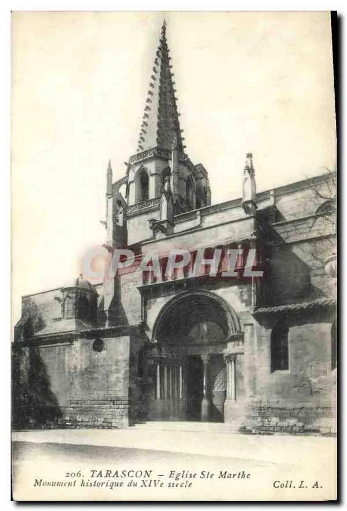Tarascon — Igreja de Santa Marta, monumento histórico do século XIV — Coll. L. A. - Frente