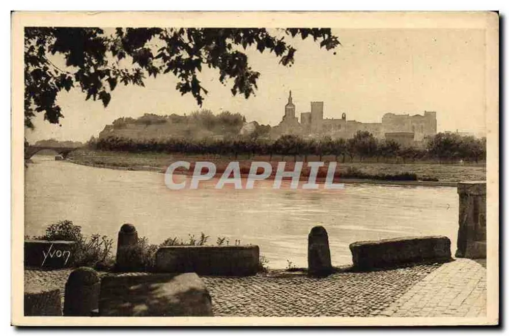 Avignon — Der Rhône und das Schloss der Päpste — Edition d'Art YVON - Vorderseite
