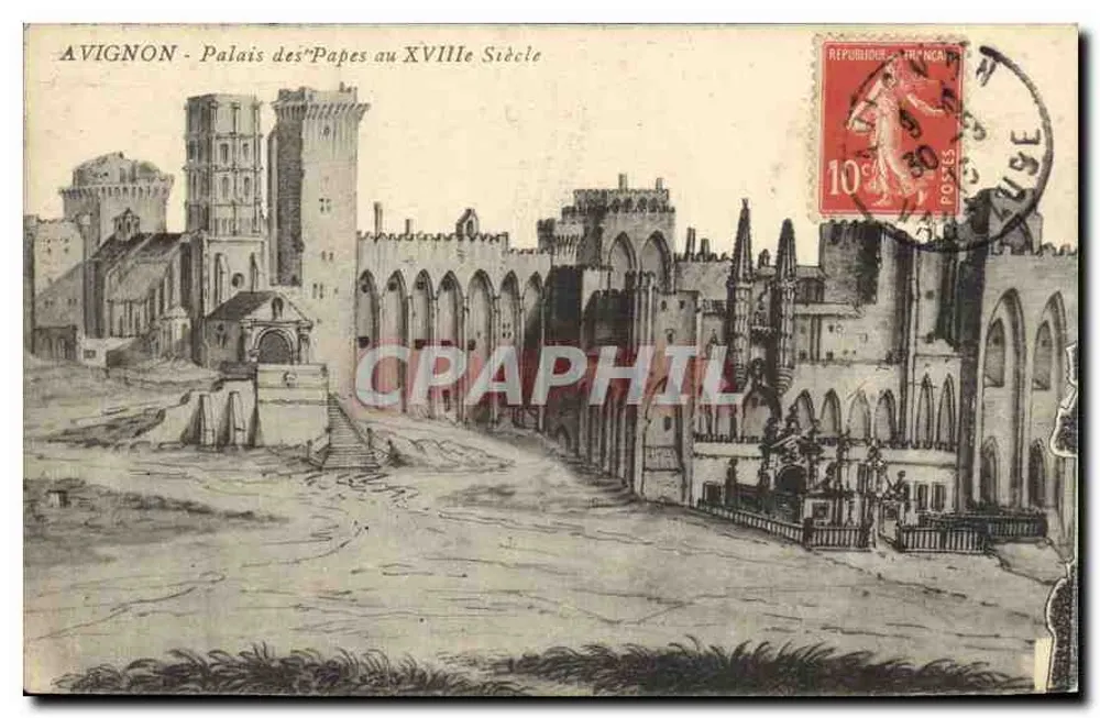 Avignon - Palácio dos Papas no Século XVIII — editor não visível, número de série não legível - Frente