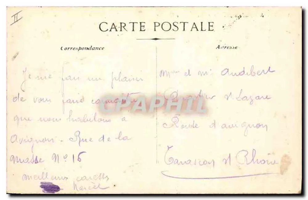 Avignon - Palácio dos Papas no Século XVIII — editor não visível, número de série não legível - Verso