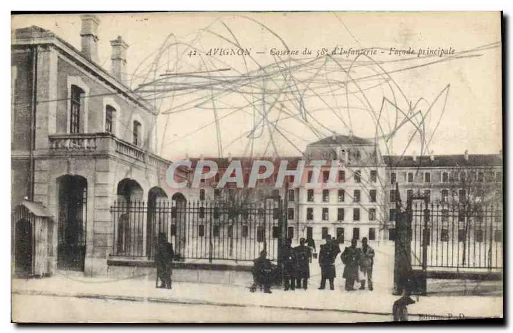 Avignon — Kasernen des 58. Infanterieregiments — Hauptfassade — Edition P. D. - Vorderseite