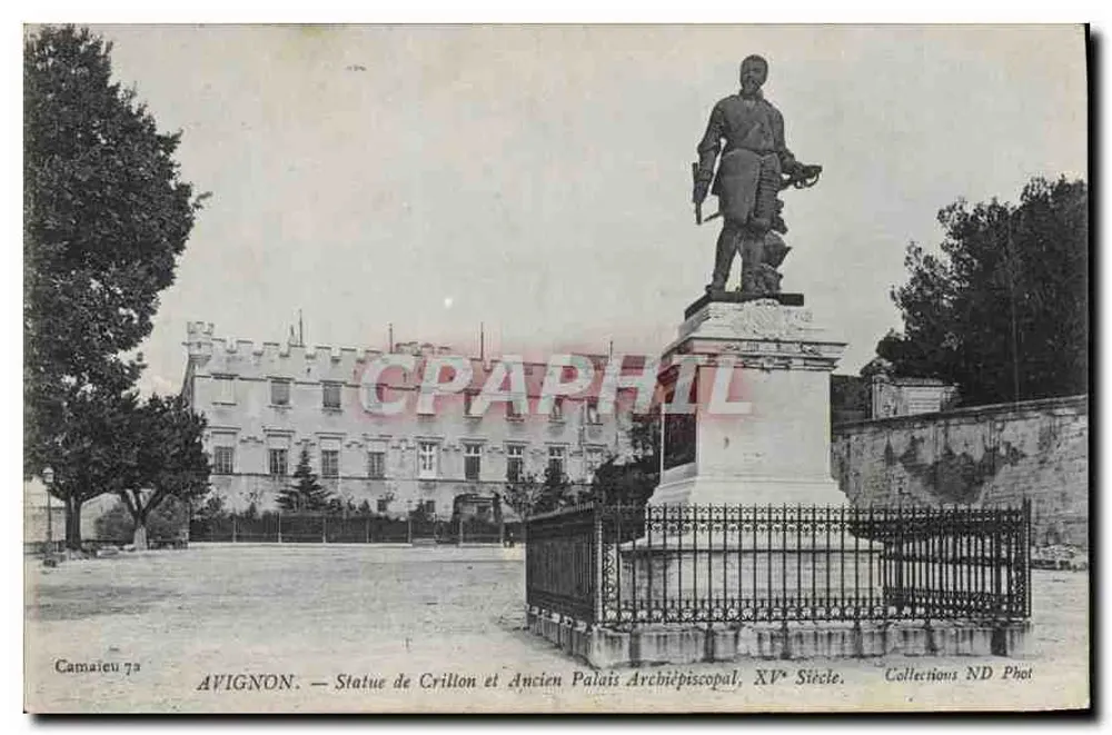 Avignon — Statue von Crillon und ehemaliges Archiepiskopalkloster, 17. Jahrhundert — Camaeue 72 - Vorderseite