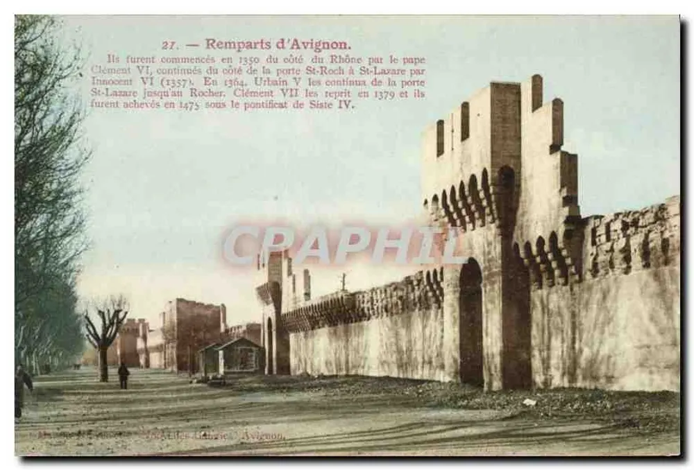 Muralhas de Avignon — construção sob os papas — editor anônimo, n° 27 - Frente