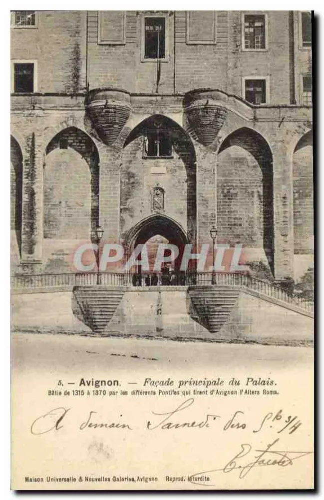 Avignon — Facha principal do Palácio — Maison Universelle & Nouvelles Galeries, Avignon - Frente