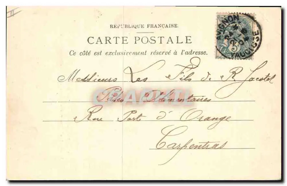 Avignon — Facha principal do Palácio — Maison Universelle & Nouvelles Galeries, Avignon - Verso