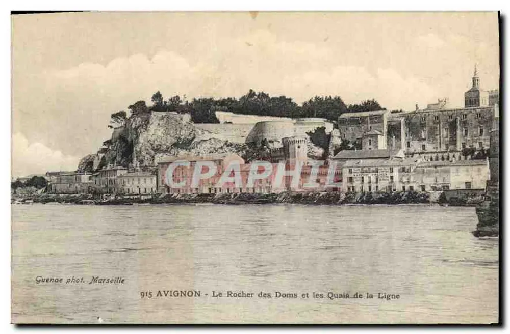Avignon - Ansicht des Rocher des Doms und der Quais de la Ligne — Guenae phot. Marseille, n° 915 - Vorderseite