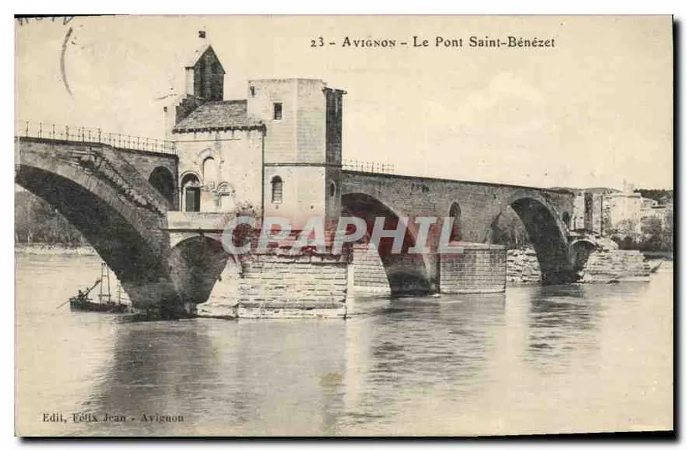 Avignon - O Ponte Saint-Bénézet — editor Félix Jean, n°23 - Frente