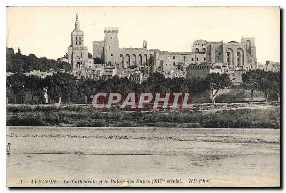 Avignon — Die Kathedrale und das Palais des Papes (14. Jahrhundert) — ND Phot. - Vorderseite
