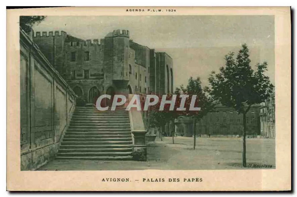 Avignon — Palácio dos Papas — Agenda P.L.M. 1924 - Frente