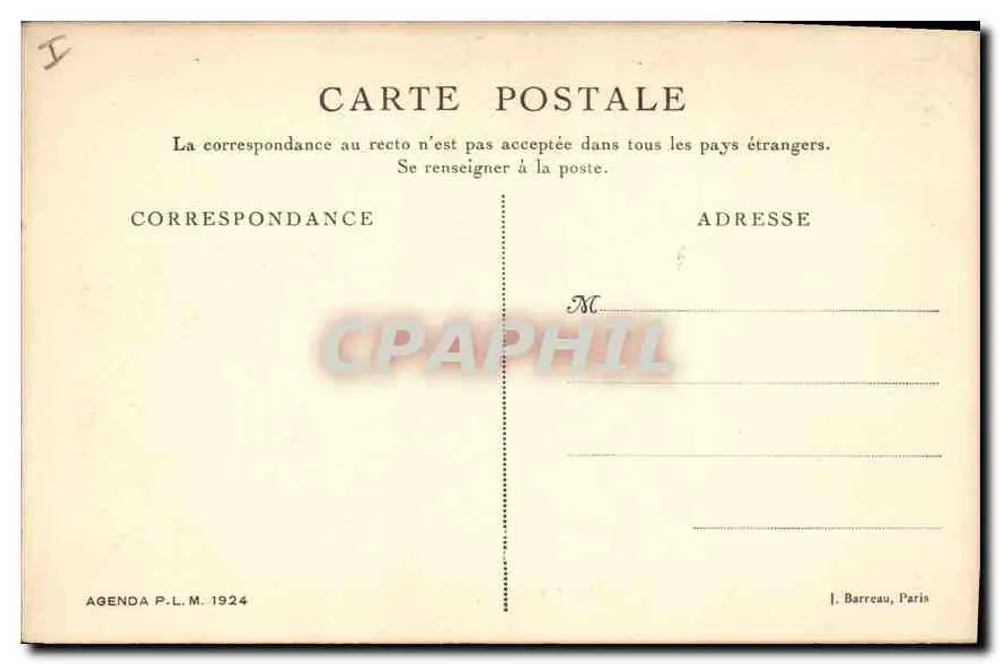 Avignon — Palácio dos Papas — Agenda P.L.M. 1924 - Verso