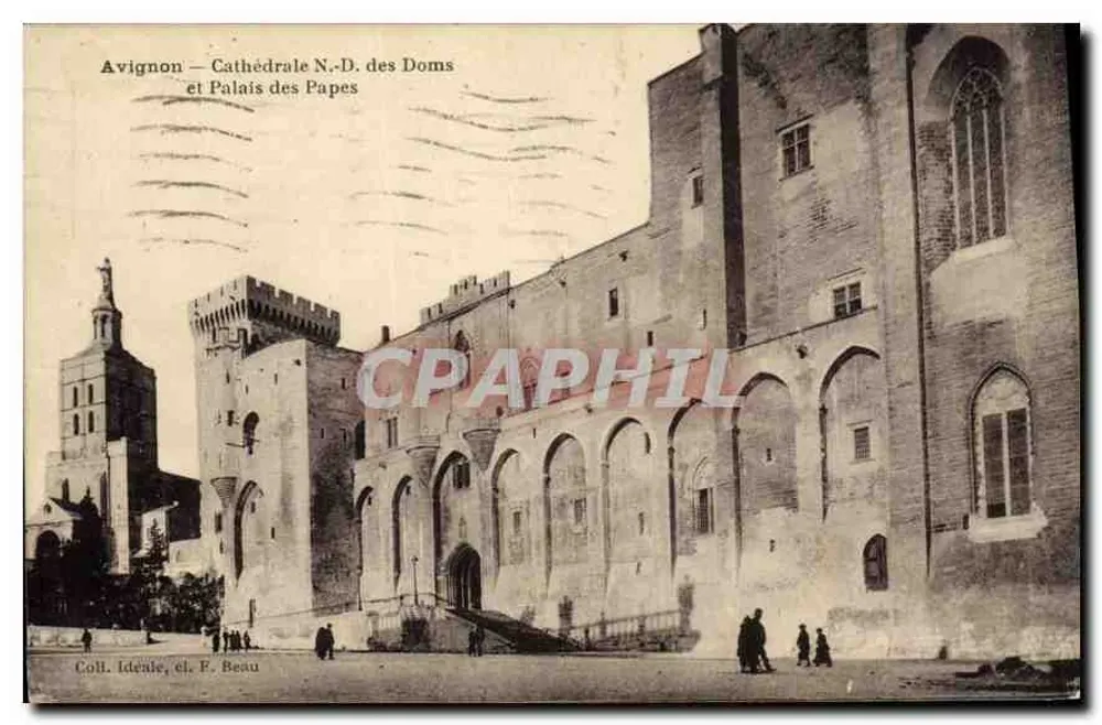 Avignon — Kathedrale Notre-Dame der Domen und Palast der Päpste — Sammlung Idenie, Verlag F. Beau - Vorderseite