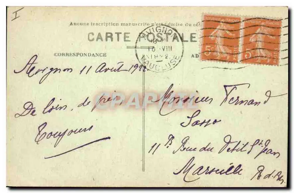 Avignon — Kathedrale Notre-Dame der Domen und Palast der Päpste — Sammlung Idenie, Verlag F. Beau - Rückseite