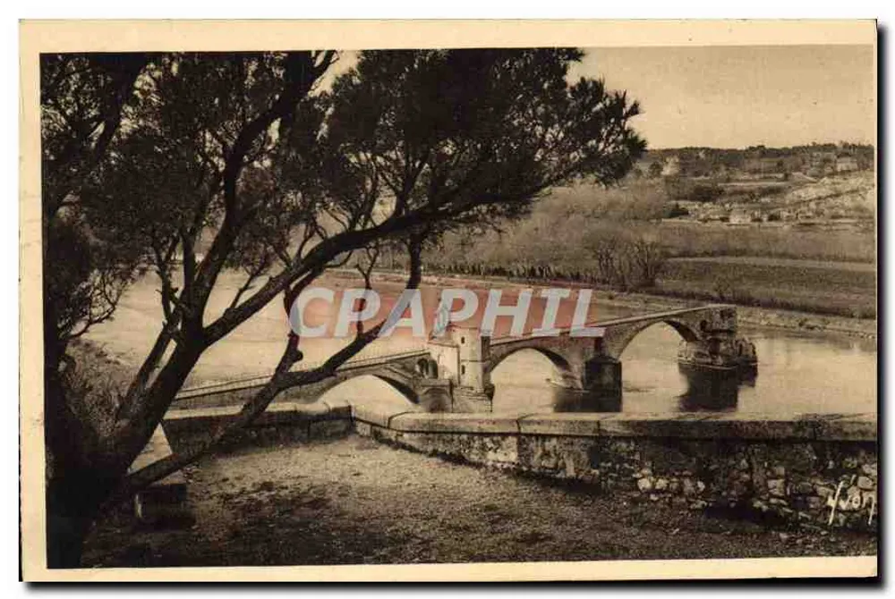 Avignon (Vaucluse) — Der Pont St-Bénézet vom Rocher du Dom aus gesehen — Les Éditions d'Art WYON - Vorderseite