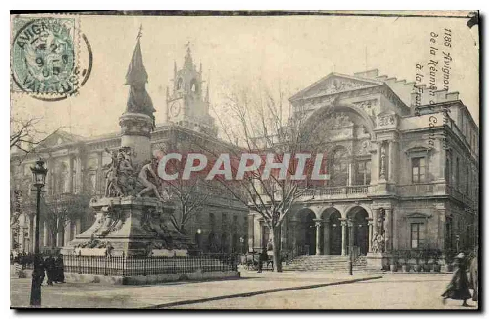 Place de la Réunion em Lyon — Monument central e hotel de cidade — editor anônimo - Frente