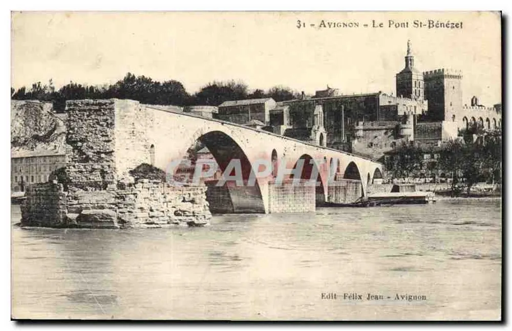 Avignon - O Ponte São Bénézet — editor Félix Jean, n°31 - Frente