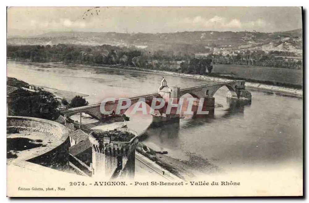 Avignon - Ponte São Bénézet - Vale do Ródano — Edição Giletta, fot. Nice, n° 2074 - Frente