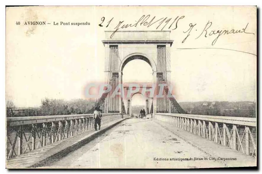 Avignon — O Ponte Suspensa — Edições Artísticas J. Brune e Cie, Carpentras, n°40 - Frente