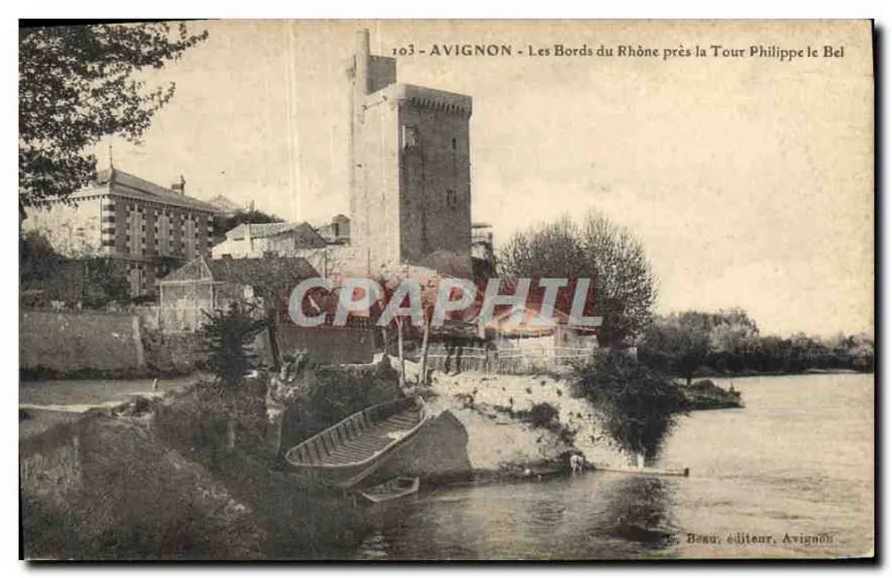 Avignon — Die Ufer des Rhônes nahe der Tour Philippe le Bel - Vorderseite