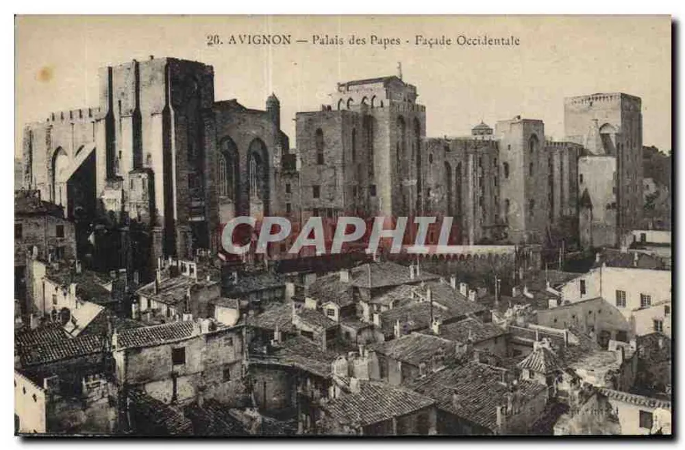 Avignon — Palácio dos Papas — Fachada Ocidental — Editor não visível, n° 26 - Frente