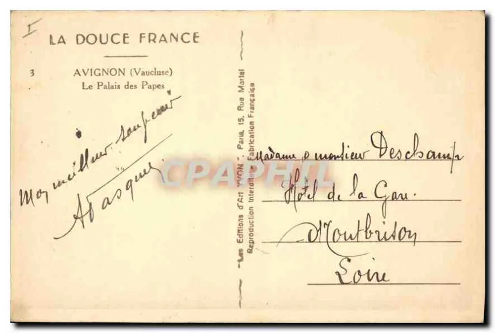 Avignon — O Palácio dos Papas — Éditions d'Art WGN - Verso
