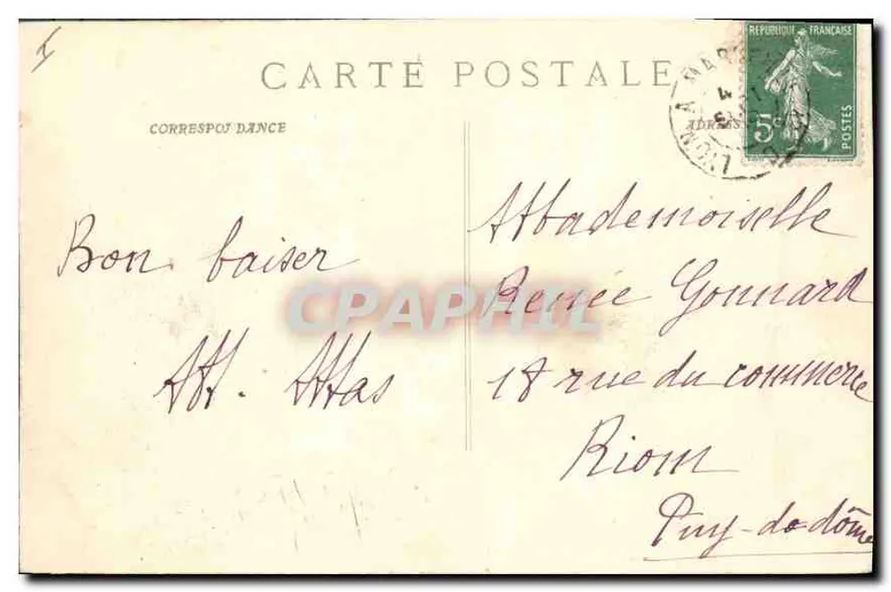 Avignon — Cour d'honneur del Palacio de los Papas — editor Mansille, n° 1007 bis - Reverso